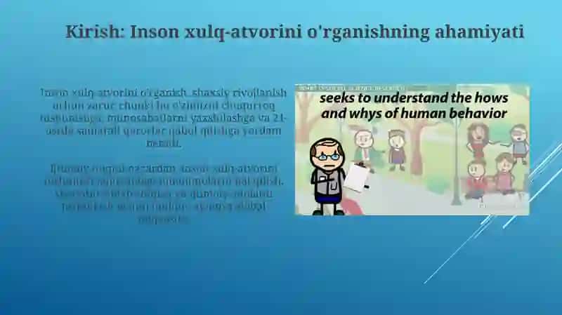 Inson xulq-atvorini o'rganish 3