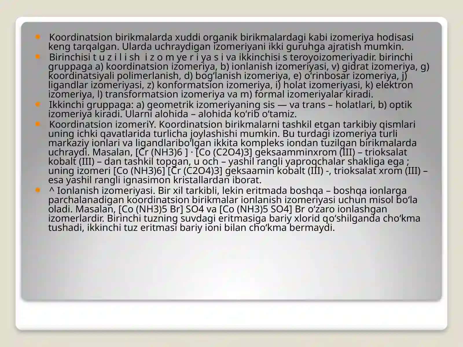 Markaziy ionning ligand bilan elektrostatik ta’siri 3