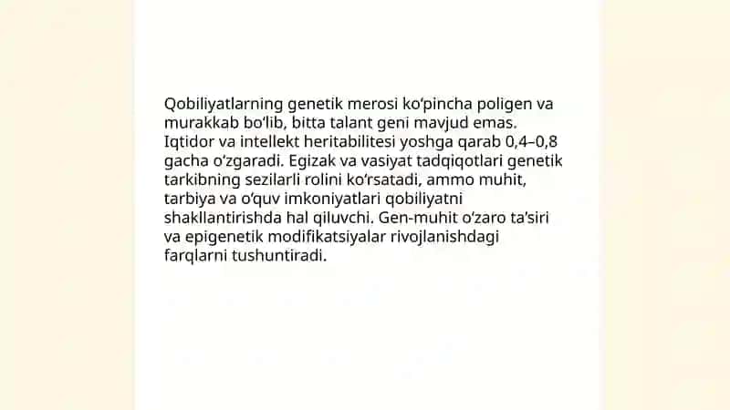 Qobiliyatlar va genetika 3