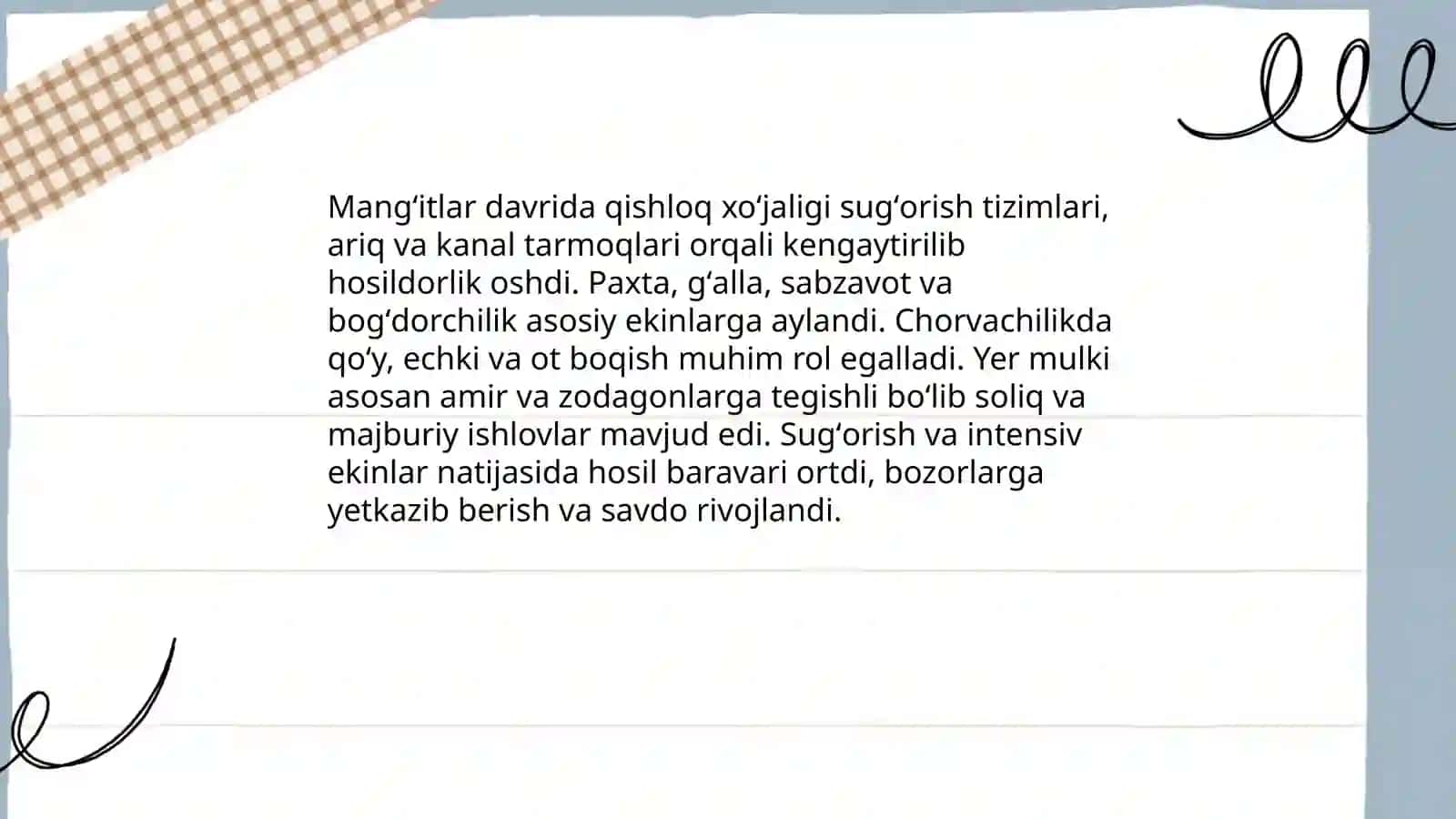 Mangʻitlar davrida ijtimoiy-iqtisodiy hayot 3