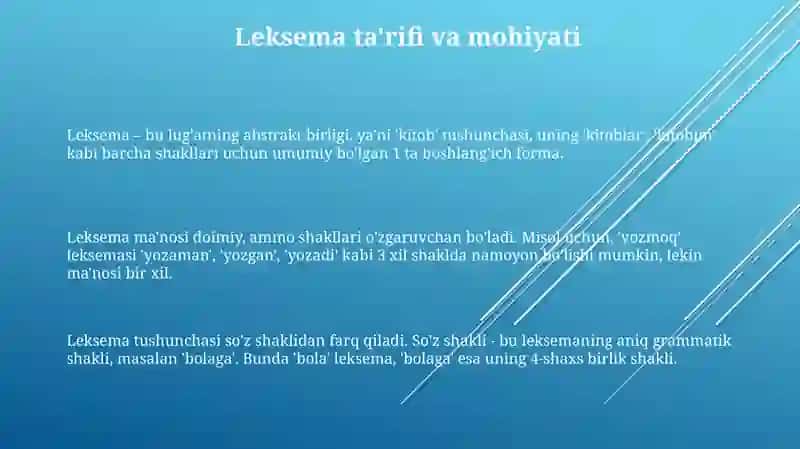 Leksim ma'no va tushuncha haqidagi qarashlar. 3
