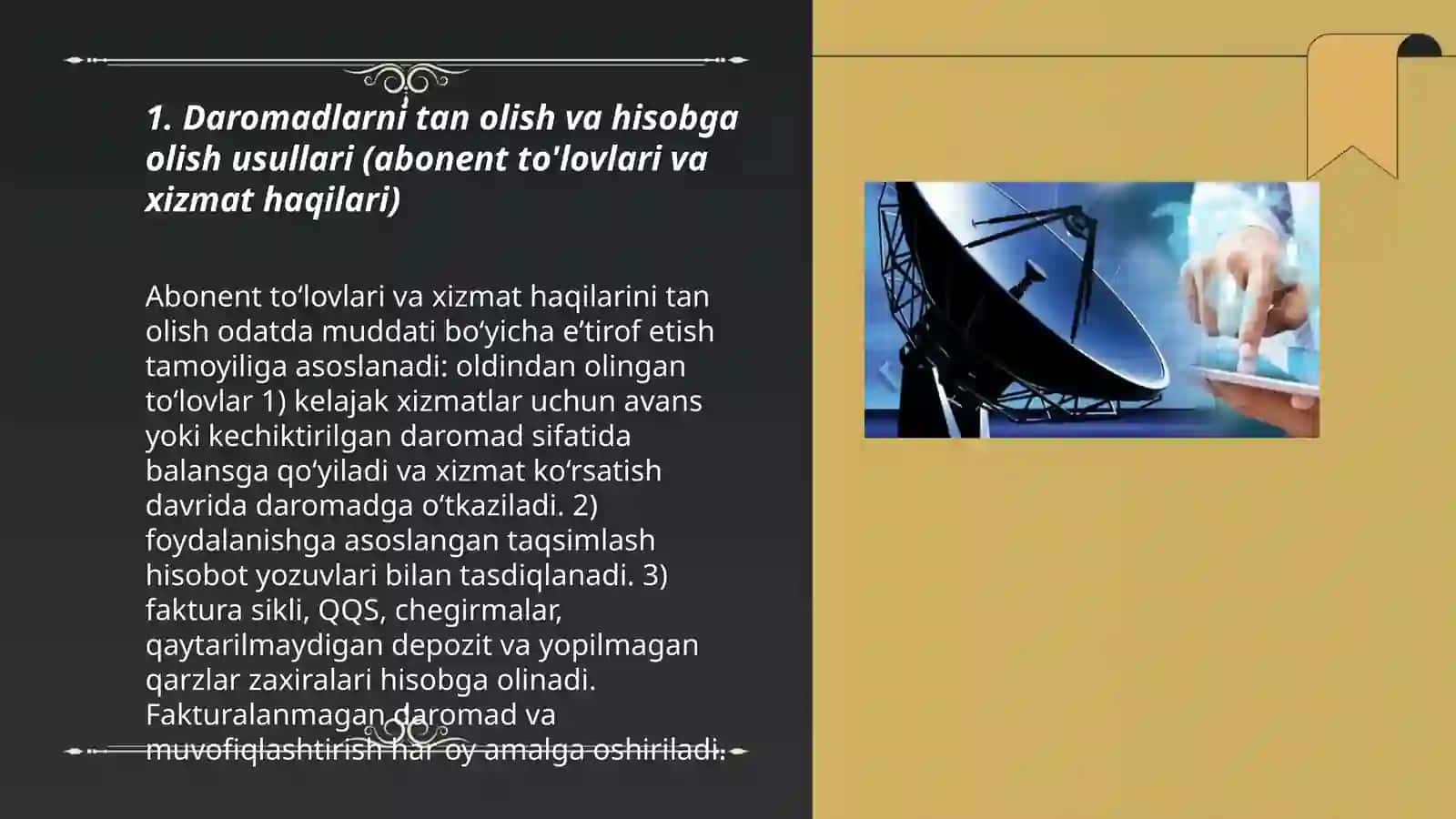 Boshqa turdagi axborot telekommunikatsiya xizmatlarini ko'rsatuvchi sub'yektlarda buxgalteriya hisobi 3