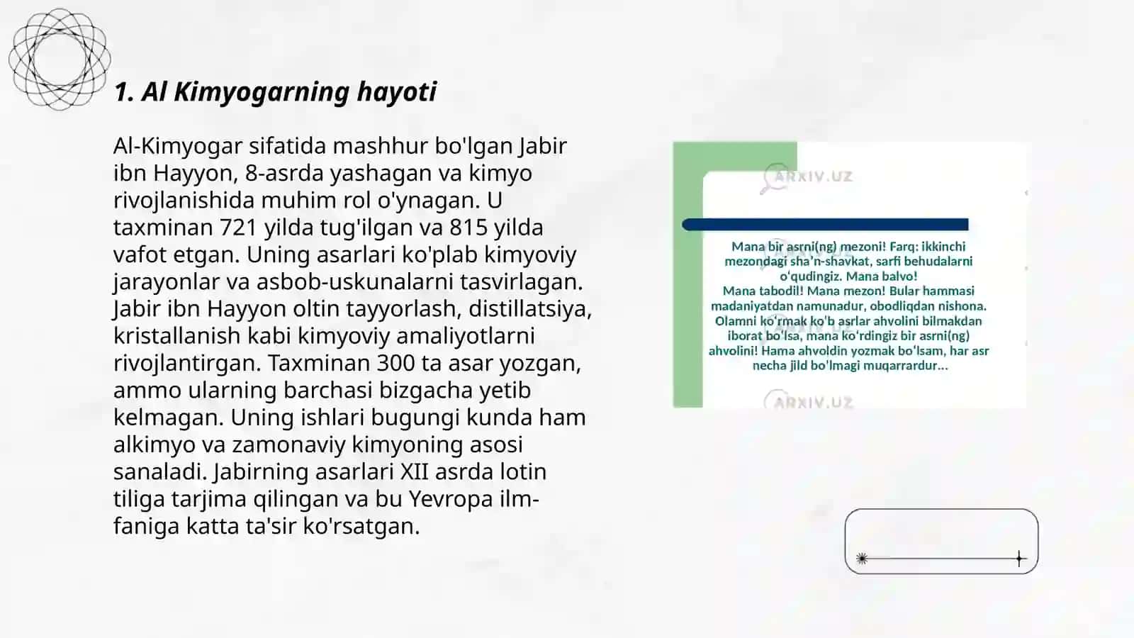 Al Kimyogar asari haqida 3