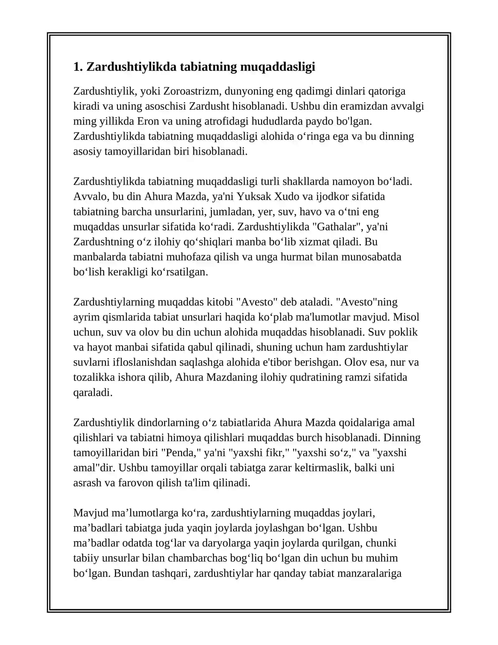ZARDUSHTIYLIKDA TABIATNING ULUGʻLANISHI 3