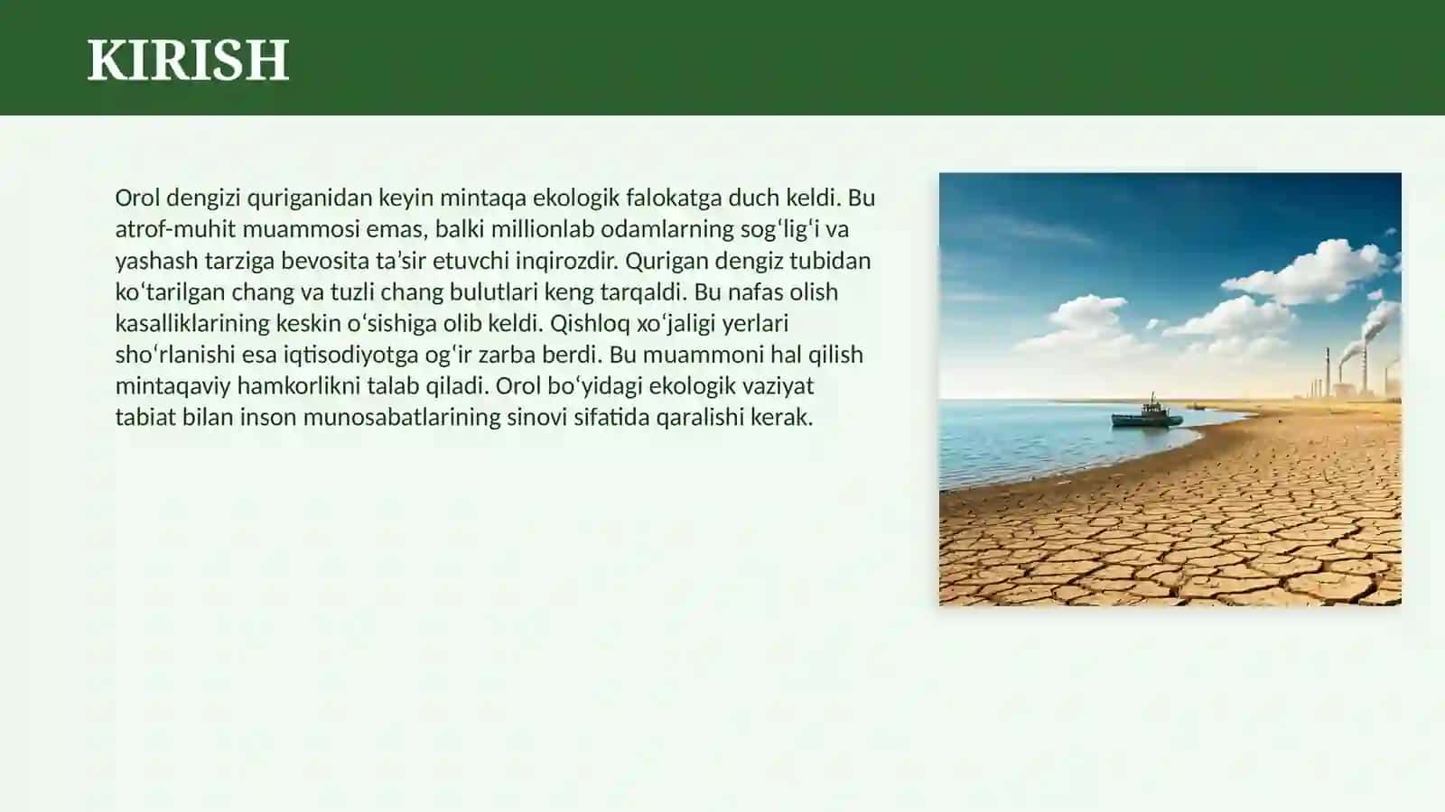 OROL BO'YI HUDUDIDAGI EKOLOGIK MUAMMOLAR 3