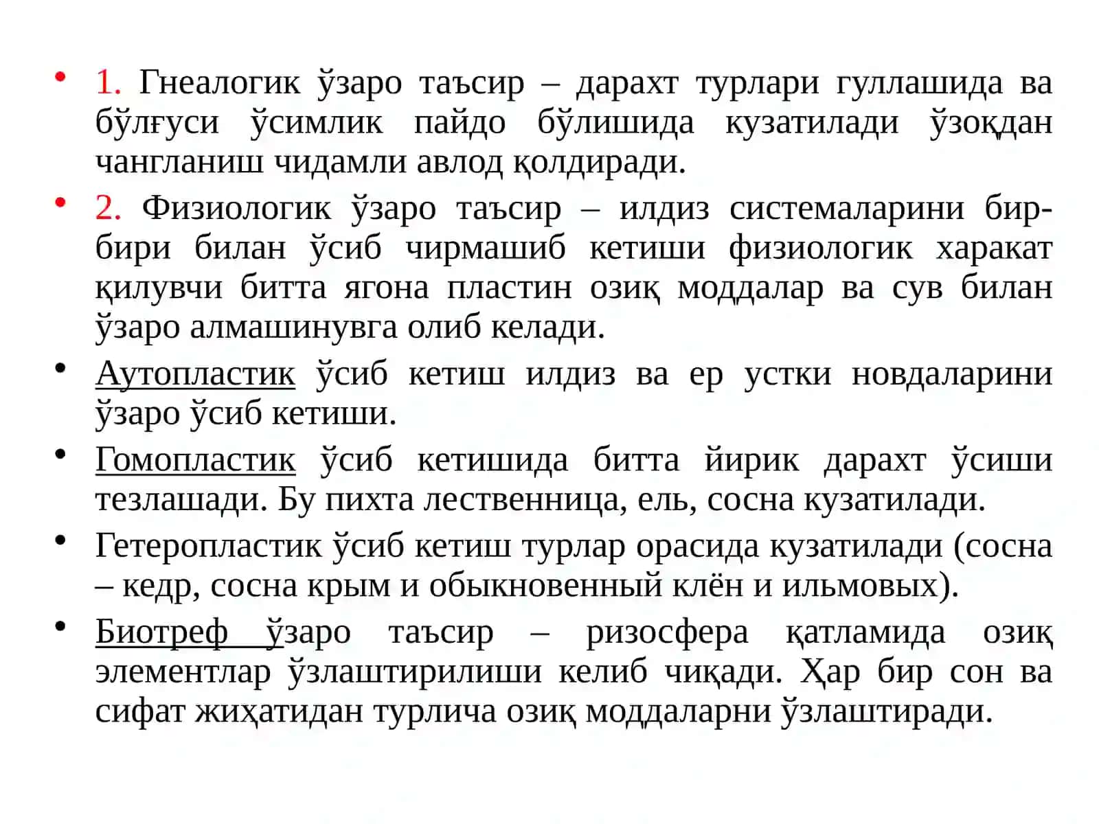 Ўрмонда дарахт турларини ўзаробир-бирига таъсири 3