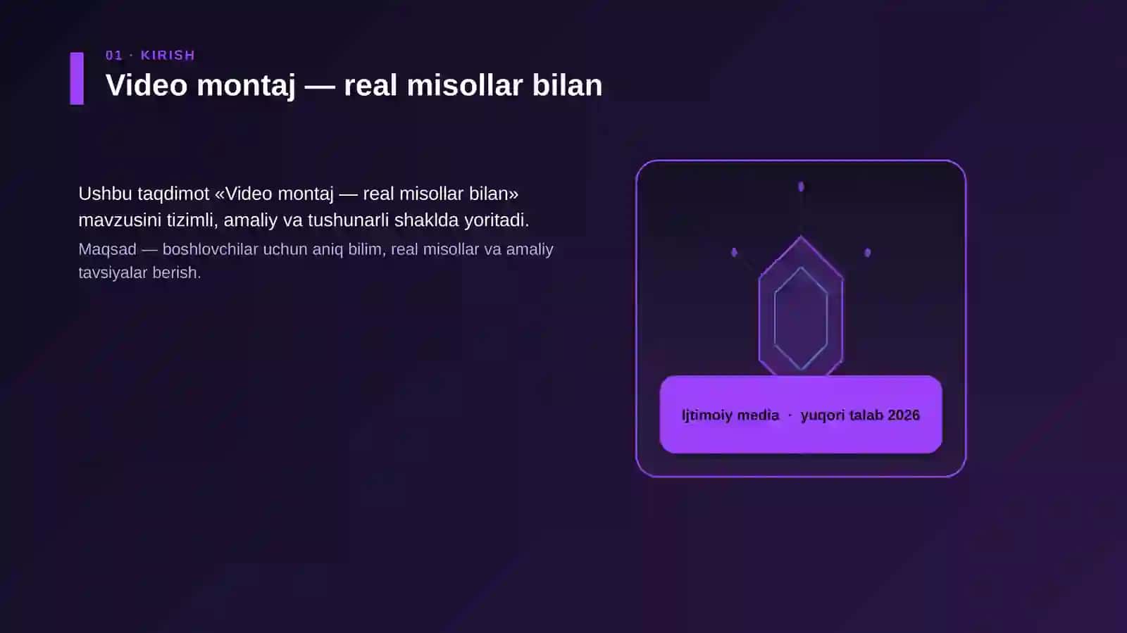 Video montaj — real misollar bilan 3