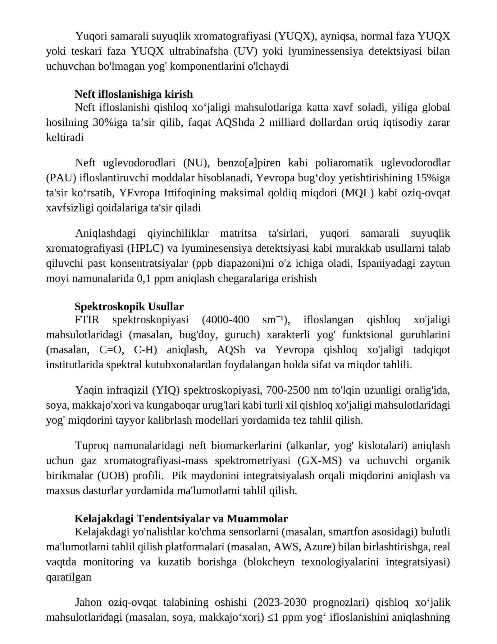 Qishloq xõjalik mahsulotlaridagi yoģni aniqlash 3