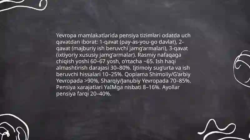 Yevropa mamlakatlarida aholining ijtimoiy himoyasi 3