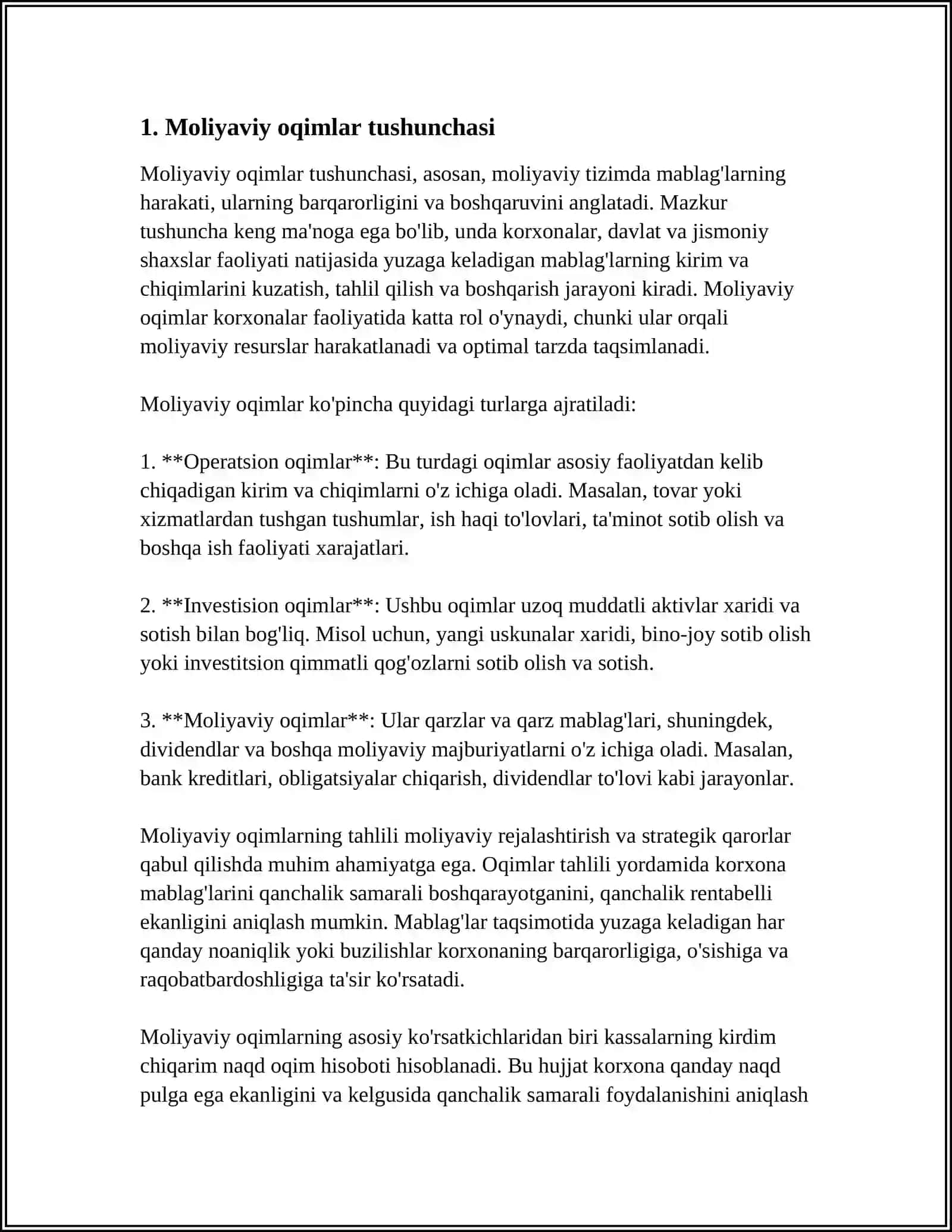 Moliyaviy Oqimlar 3