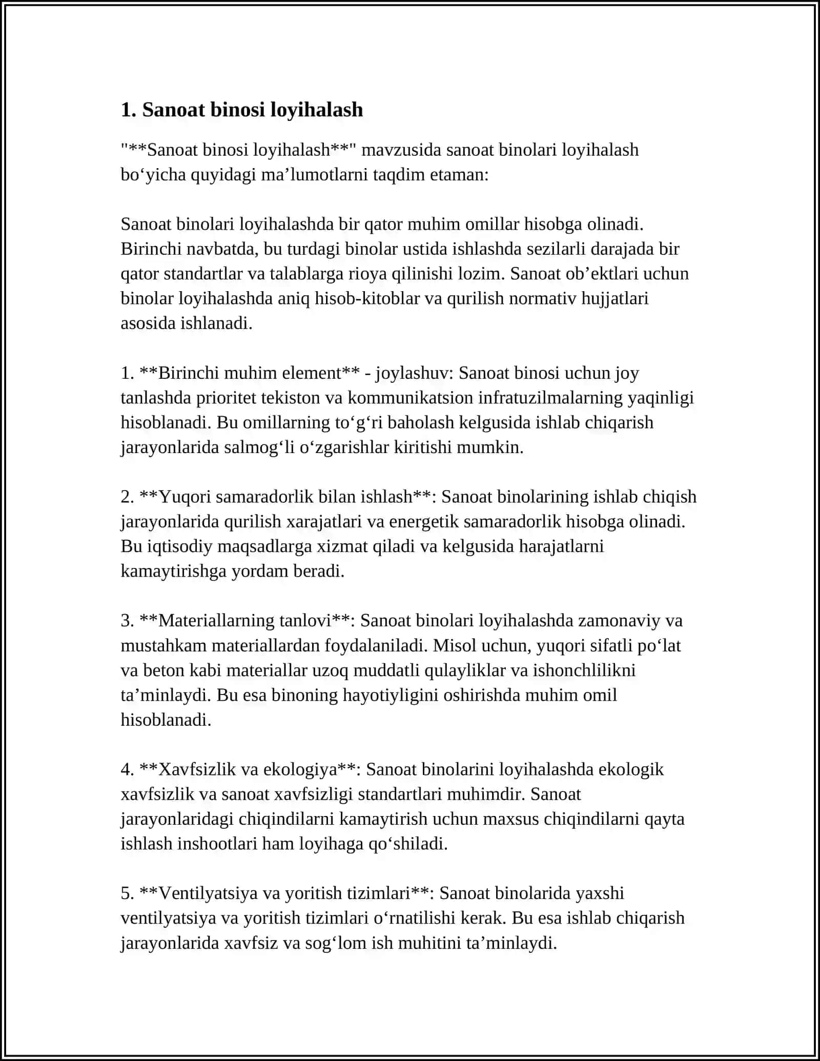 Sanoat binosi loyihalash 3