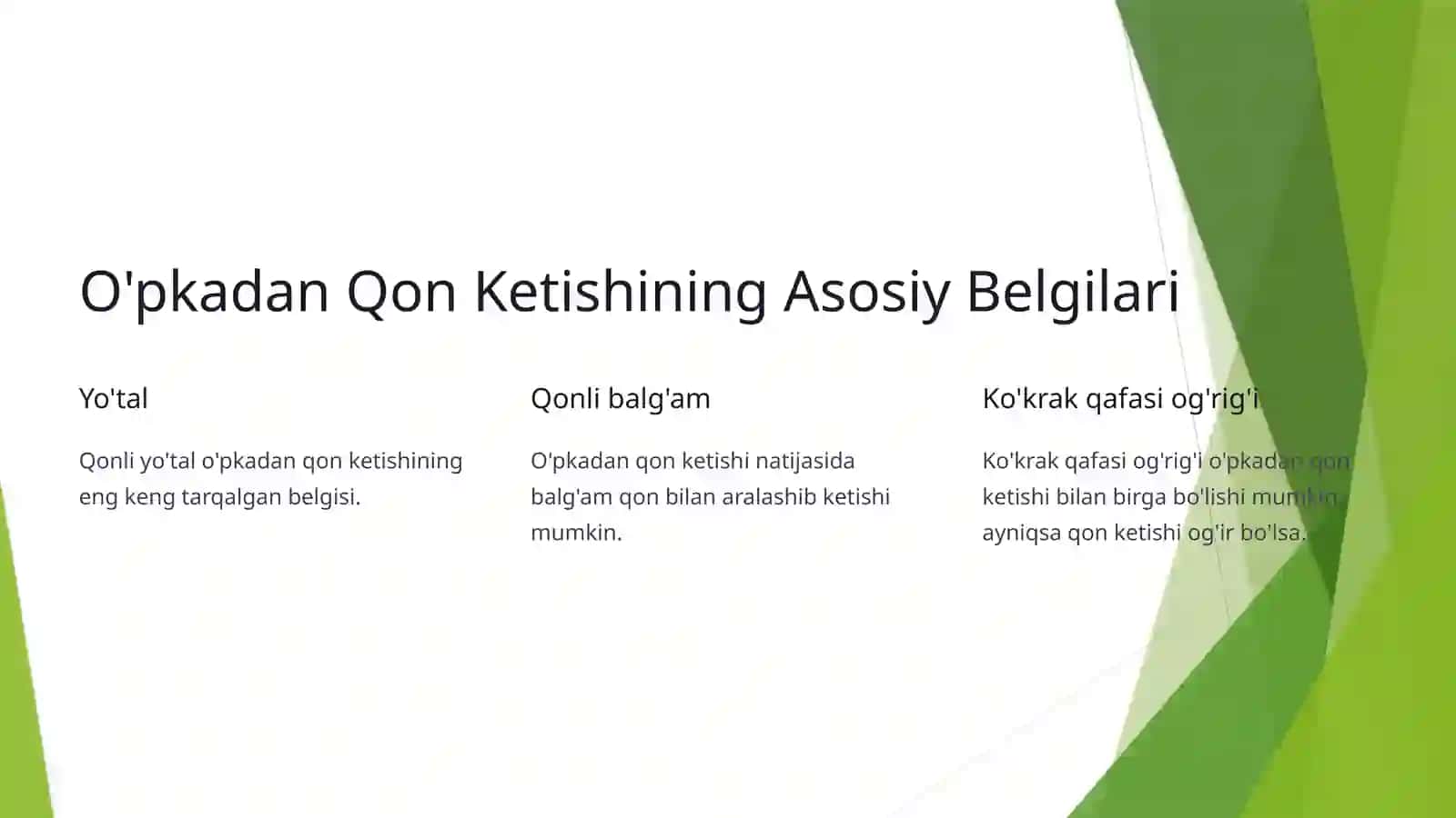 O'pkadan Qon Ketishi 3