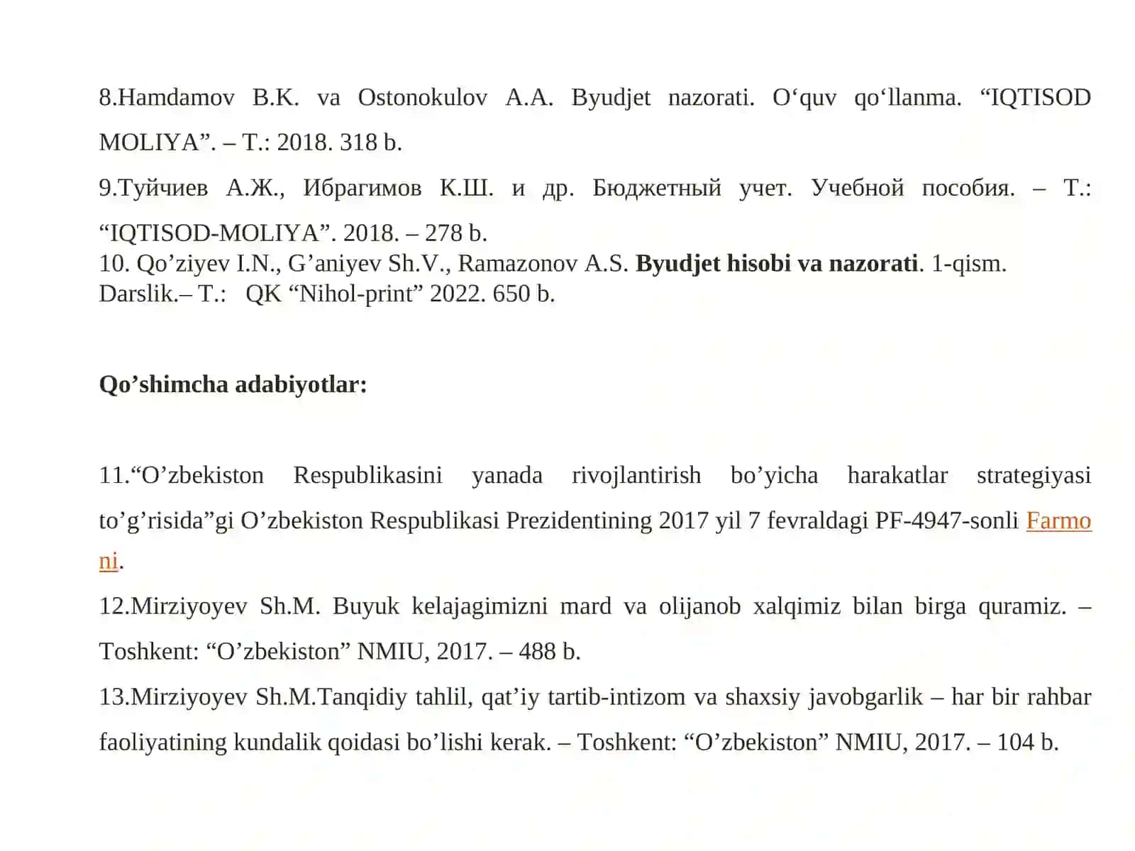BYUDJET HISOBINING STANDARTLARI VA ULARNING MAZMUNI 3