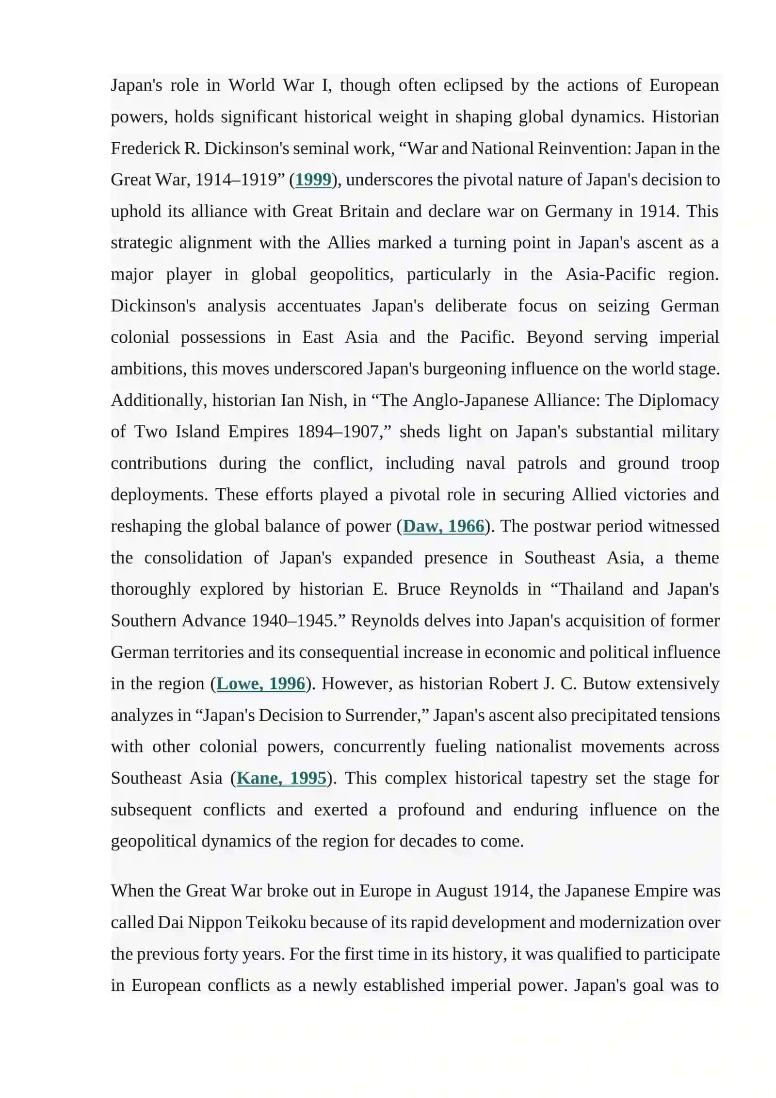 Forgotten alliances: Japan’s role in World War I and its enduring impact on Southeast Asian geopolitics 3