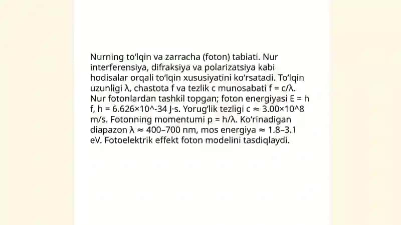 Optik hodisalarni oʻrganish 3