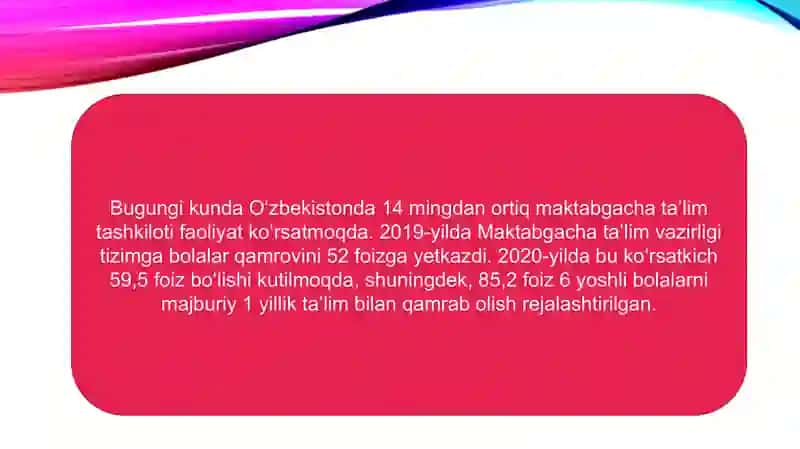 Maktabgacha ta’lim tizimini rivojlantirish 3