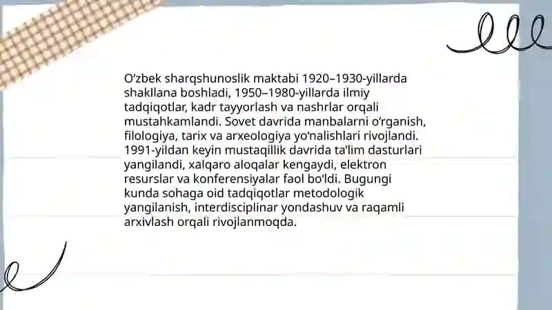 O‘zbek sharqshunoslik maktabi 3