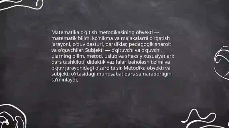 Matematika o'qitish metodikasi 3