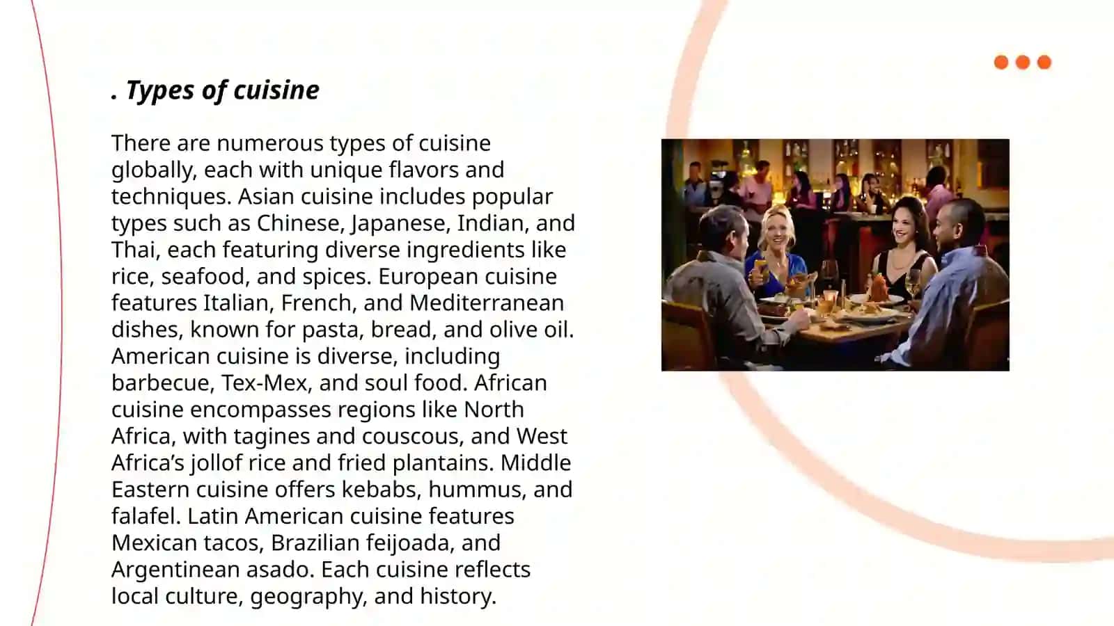 Types of cuisine 3