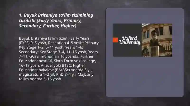 Buyuk Britaniya ta'lim tizimi 3