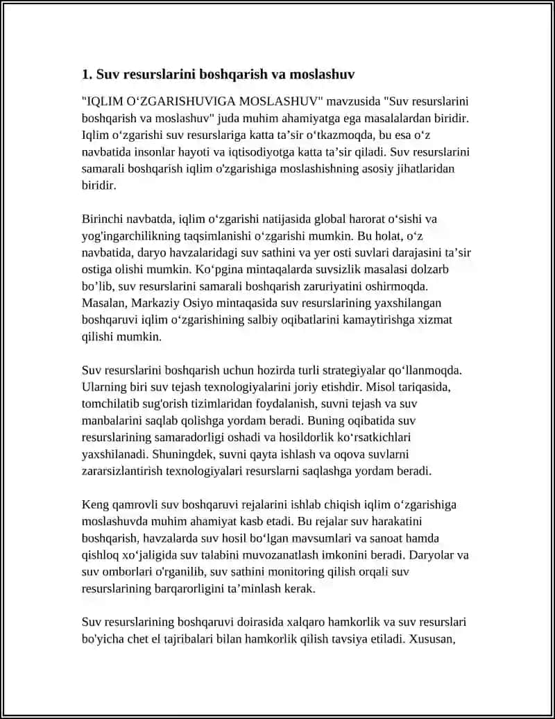 IQLIM OʻZGARISHUVIGA MOSLASHUV 3