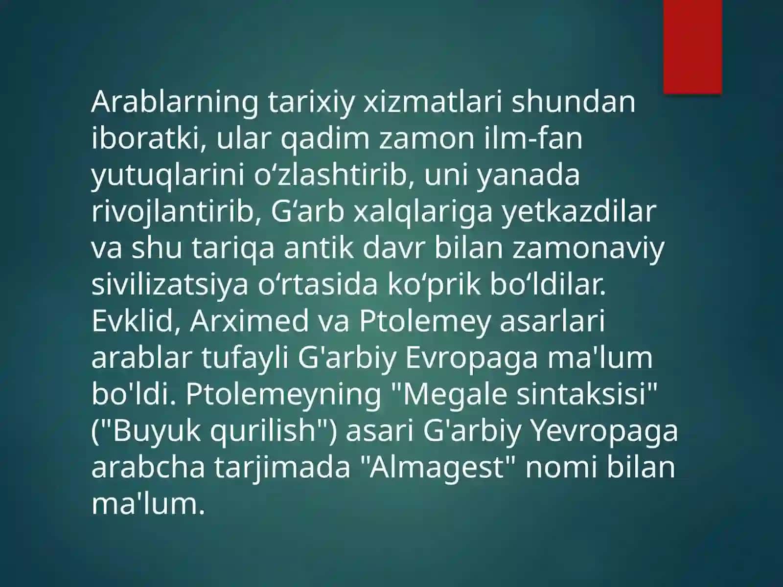 Musulmon sivilizatsiyasining o'ziga xos xususiyatlari 3