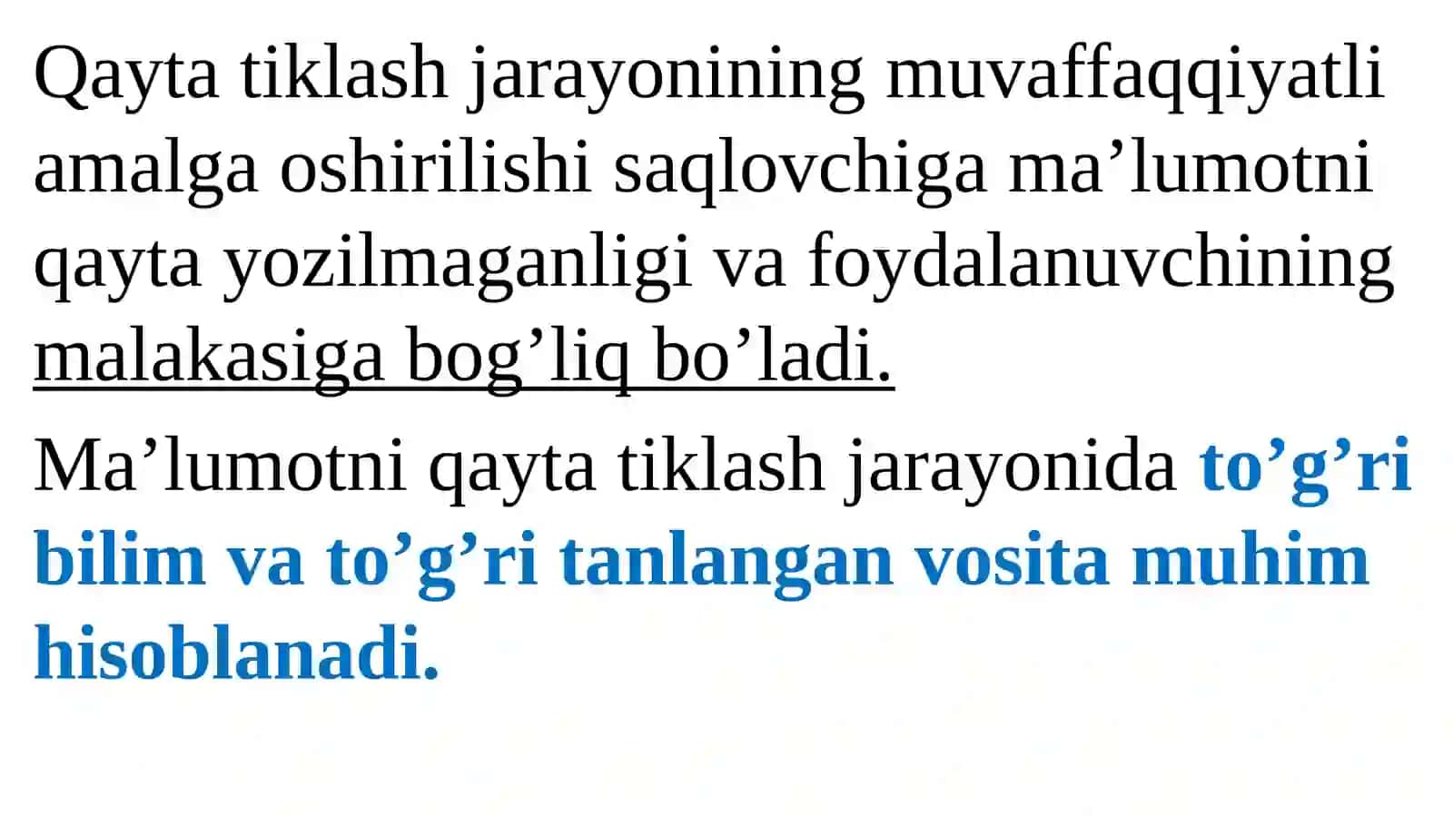 Ma’lumotlarni qaytatiklash va xodisalarniqaydlash 3