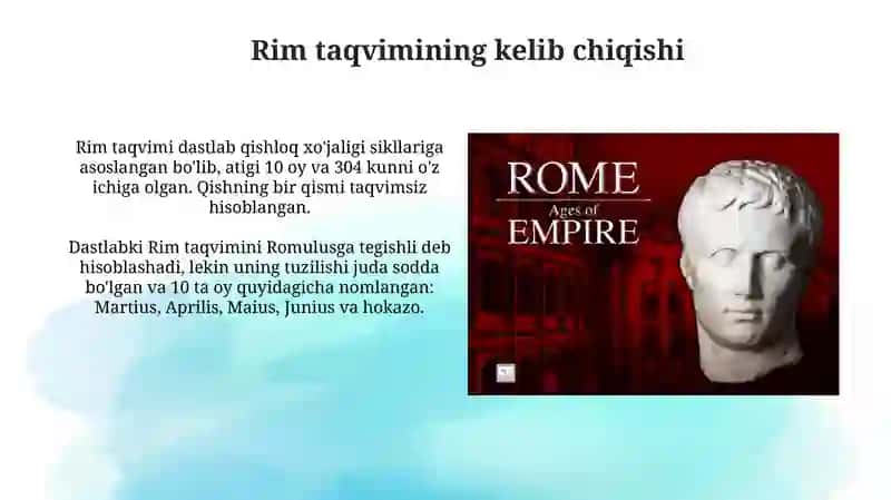 Rim kalendarining kelib chiqish tarixi 3