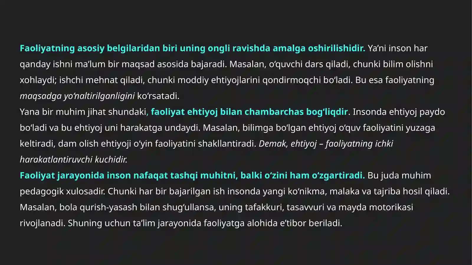 Faoliyatning tuzilishi va turlari 3