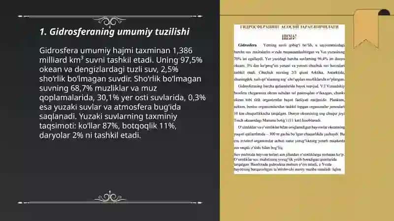 Gidrosferaning tuzilishi va statistikasi 3