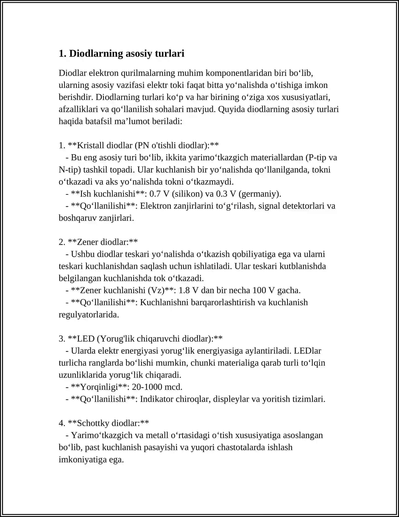 DIOD VA UNING XARAKTERISTKALARI 3