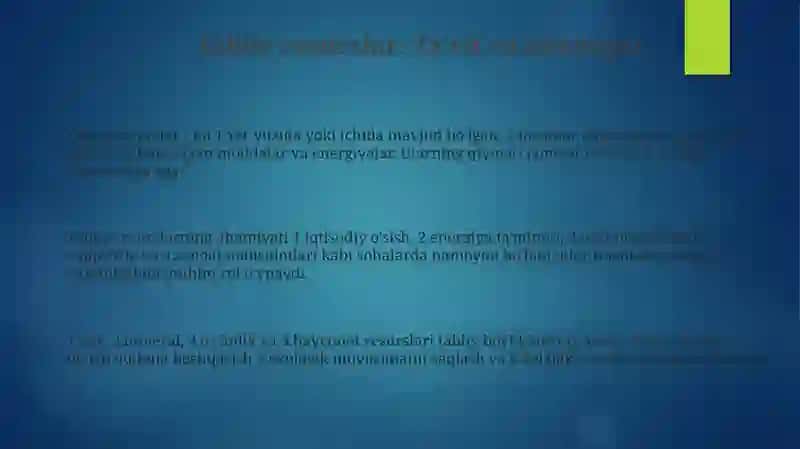 Tabiy resurslar va ularning tasnifi 3