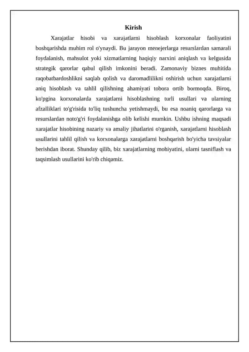 Xarajatlarni hisoblash va boshqarish 3