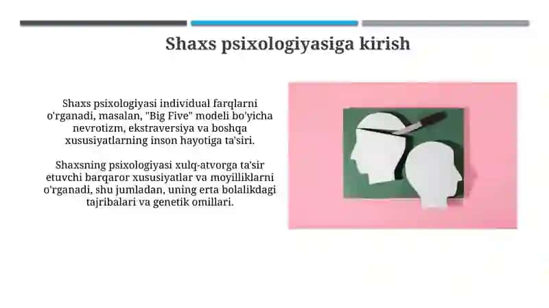 Shaxs psixologiyasi.Shaxsiyat 3
