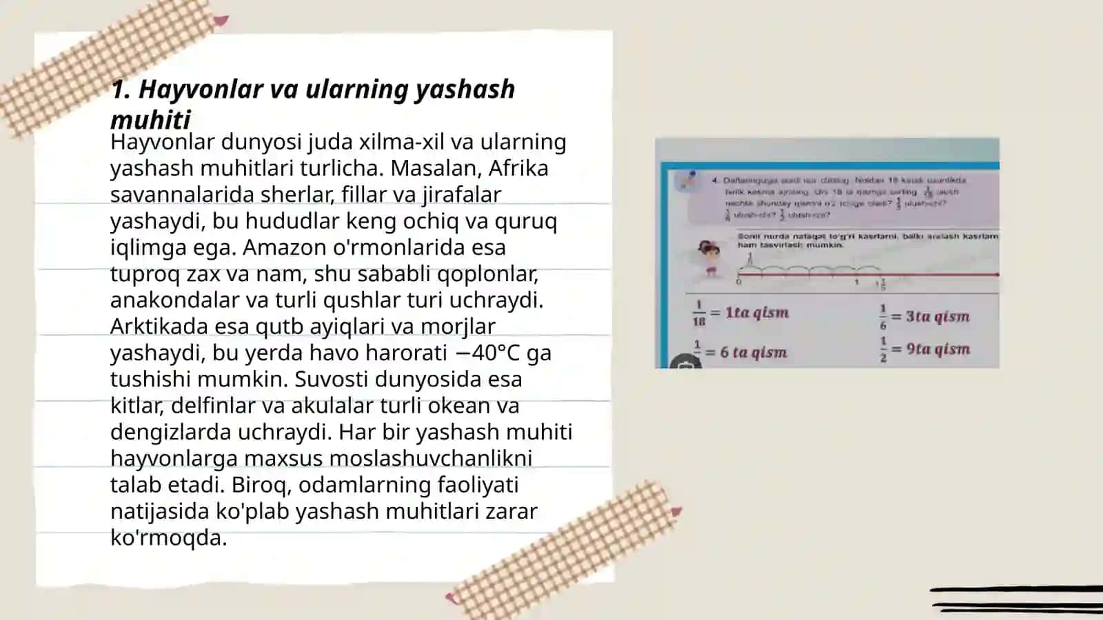 Sonning ulushini topish 3-sinflar uchun 3