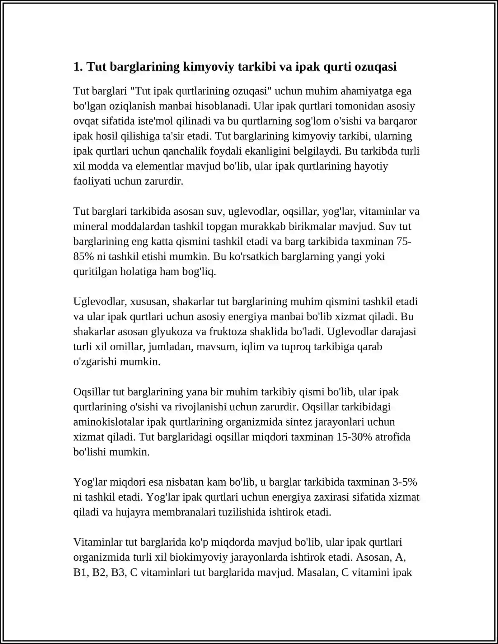 TUT IPAK QURTLARINING OZUQASI 3
