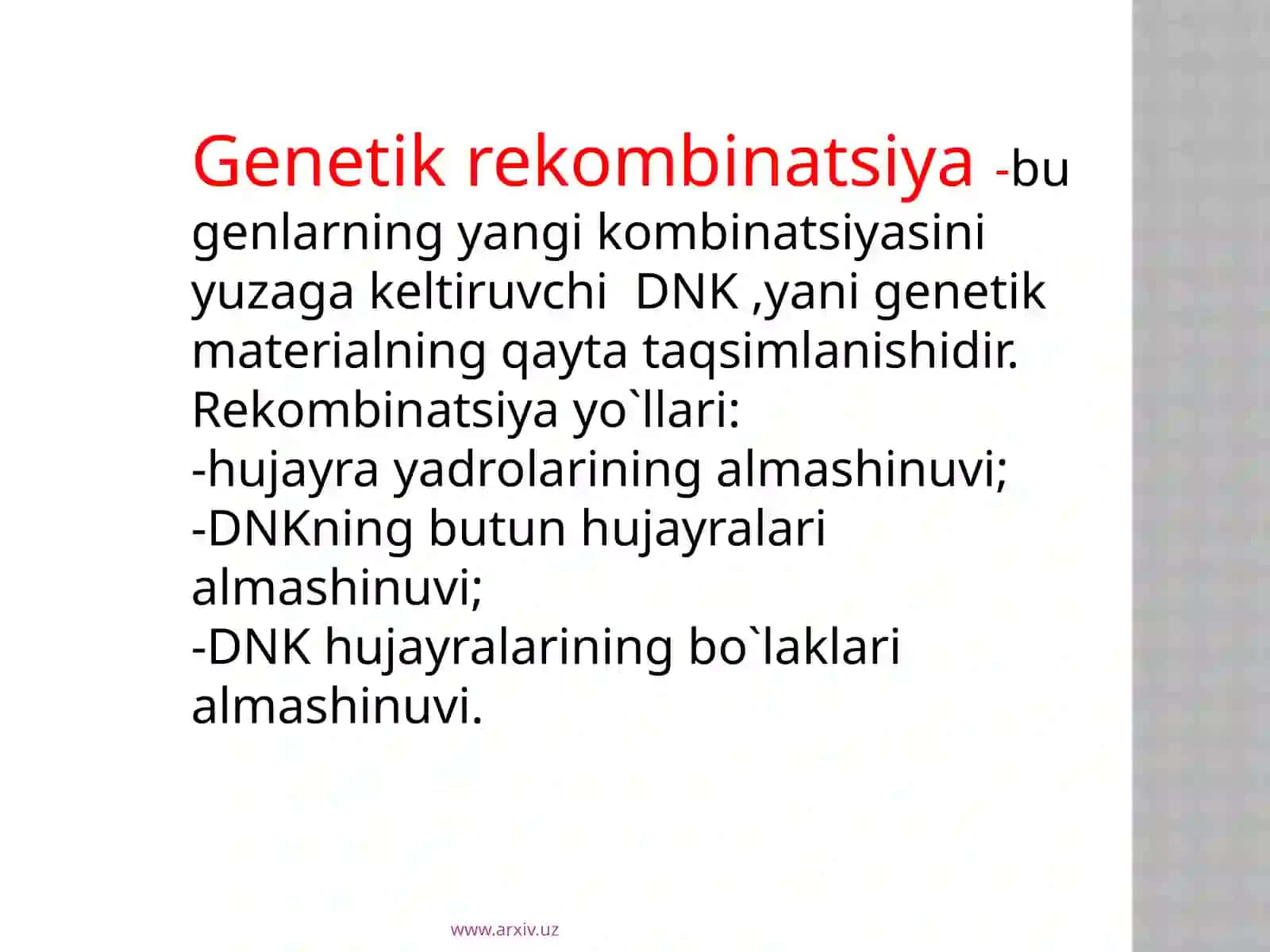 DNK rekombinatsiyasi 3