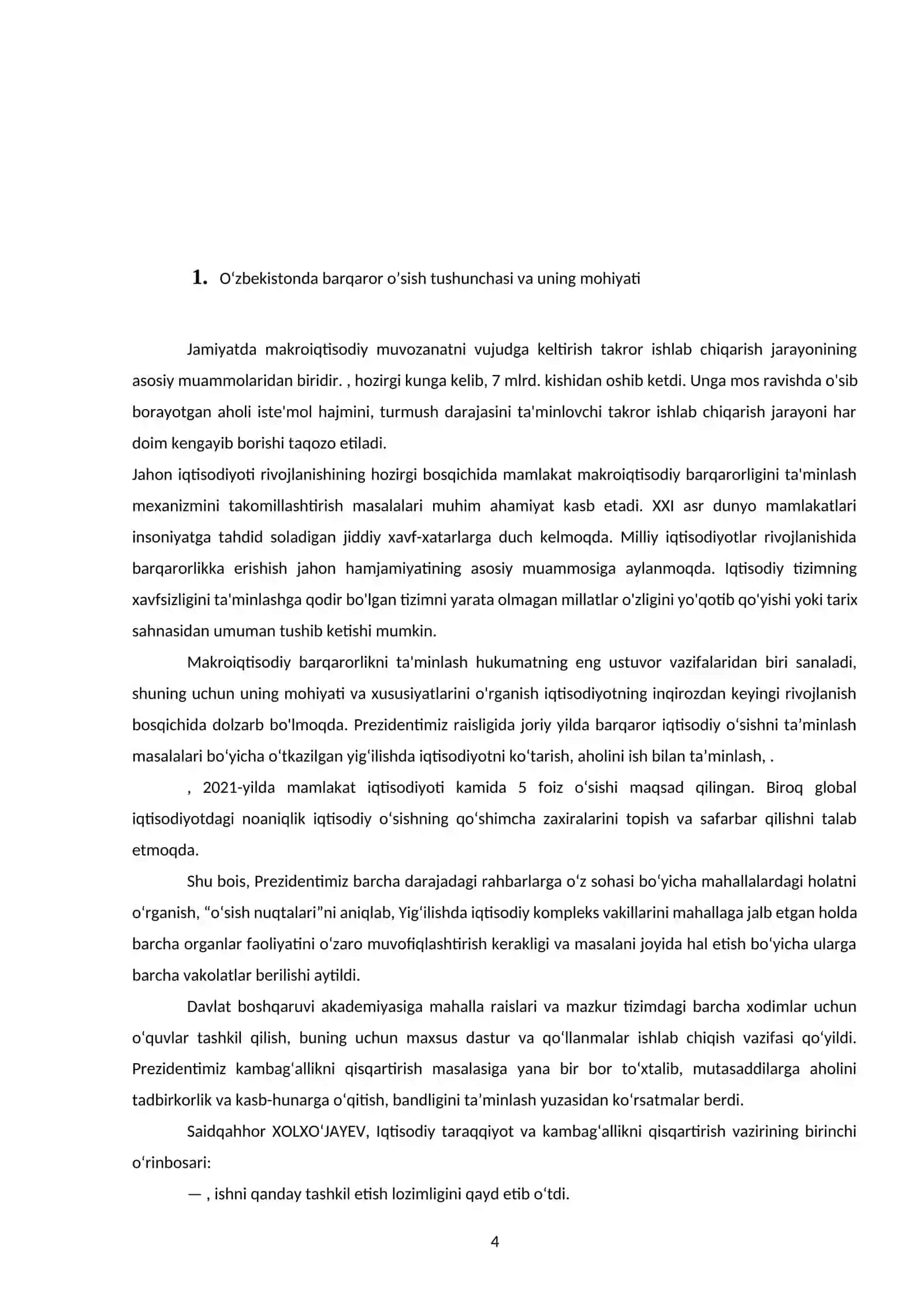 O’zbekistonda barqaror iqtisodiy o’sishni ta’minlashning omillari va yo’llari 3