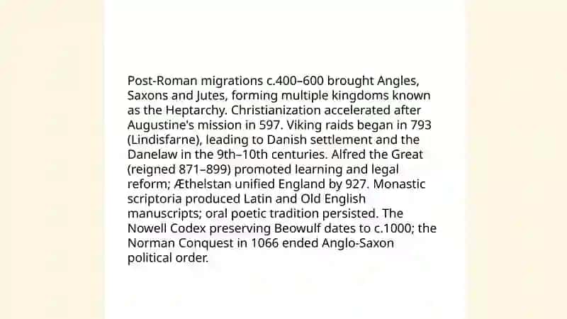 Old English Literature (500-1100) and Beowulf 3