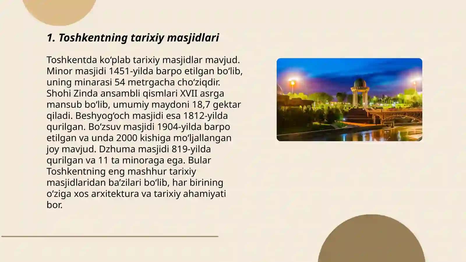Toshkentning tarixiy masjidlari 3