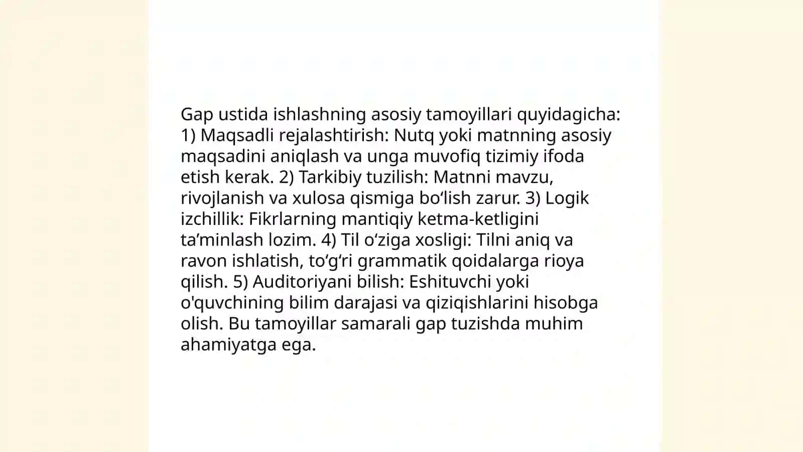 Gap ustida ishlashga oid mustaqil ishlar 3