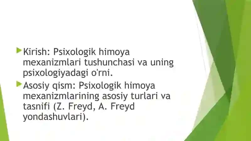 Psixologik himoya mexanizmlari muammosi 3