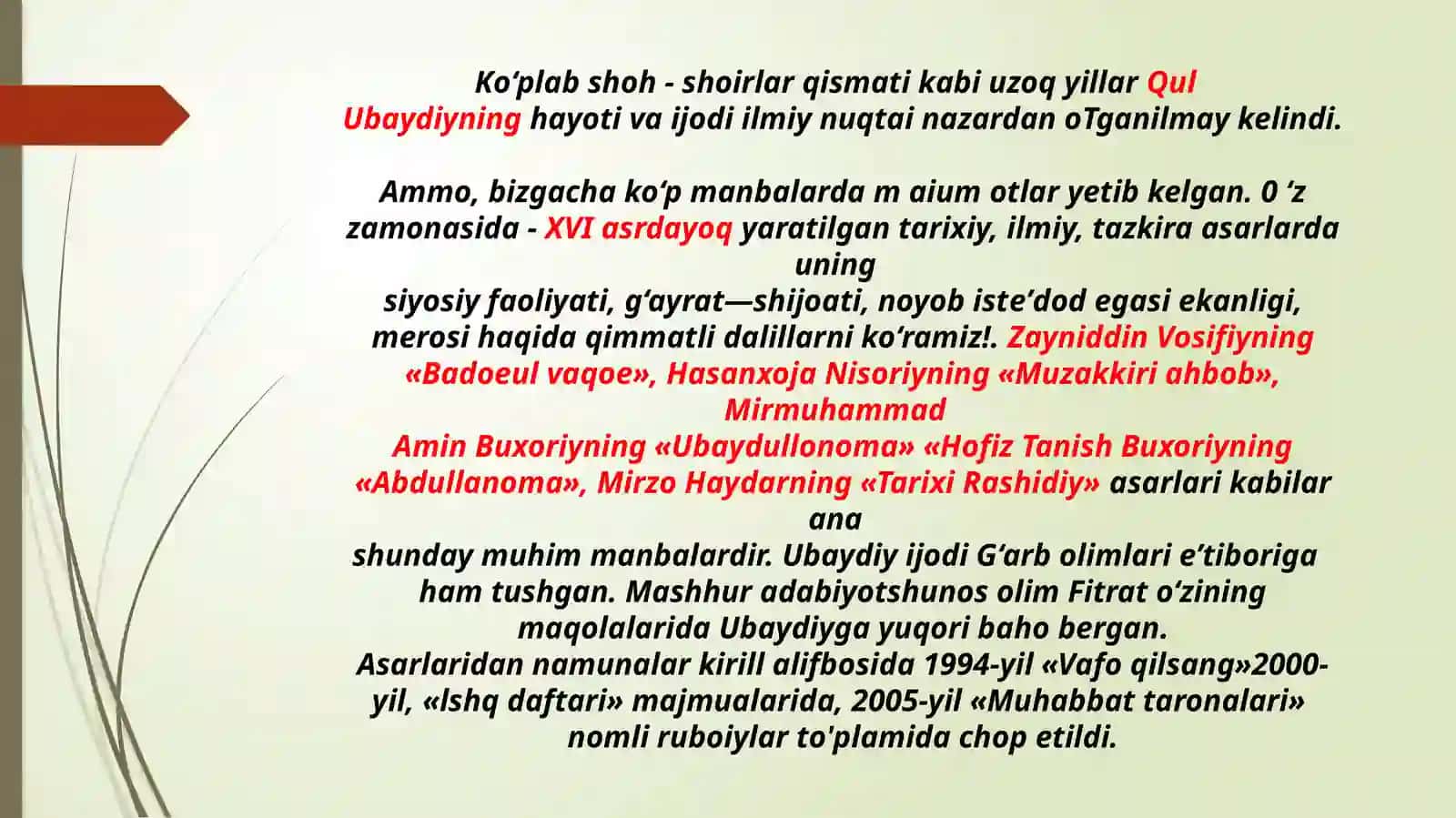 Qul Ubaydiy hayoti va ijodi 3
