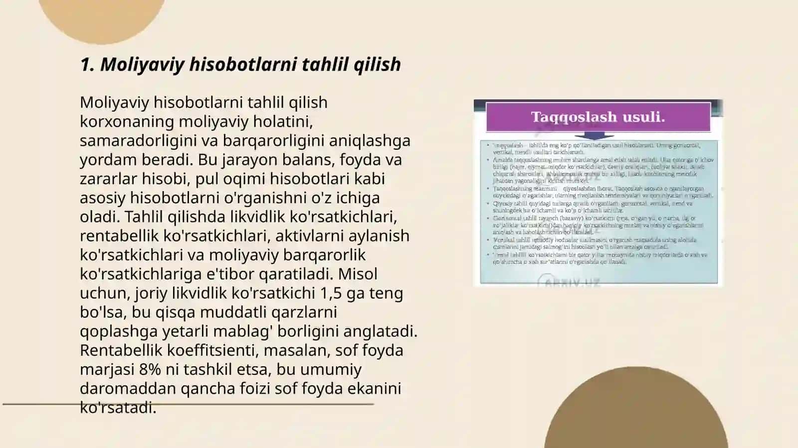 Tadbirkorlik subyektlarini moliyaviy tahlil qilish 3
