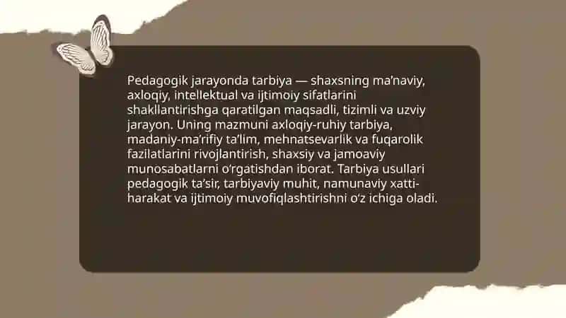 Pedagogik jarayonda tarbiyaning mazmuni 3