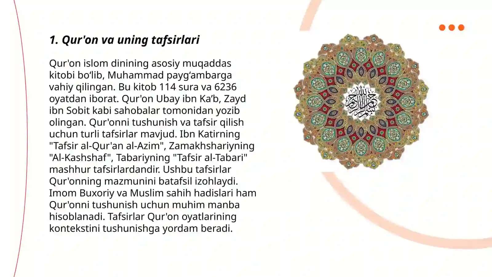 Islom dini manbalari. Aqida va fiqh 3