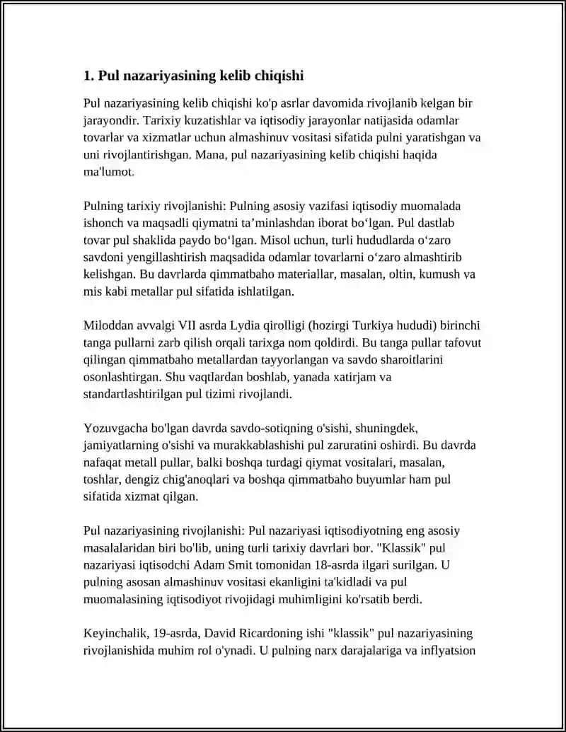 Pul Nazariyalari 3