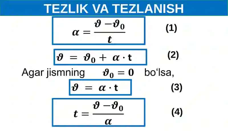 TEKIS O'ZGARUVCHAN HARAKAT TEZLIGI 3