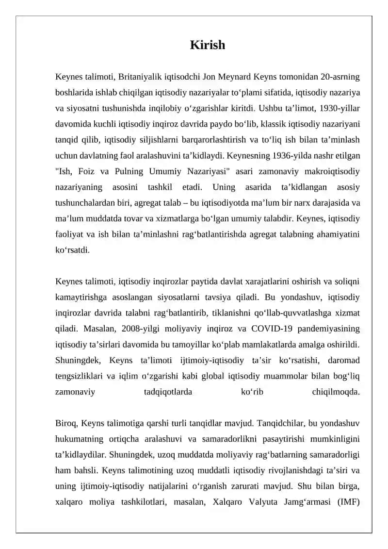 Keyns talimoti 3
