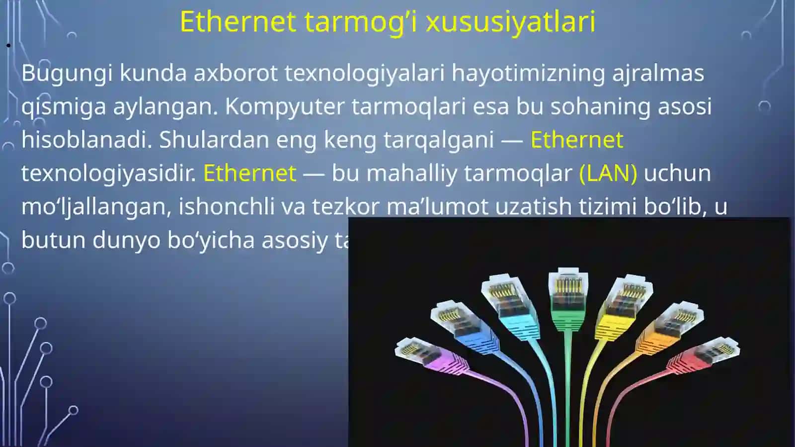 ETHERNET,FAST ETHERNET,TOKEN-RING TEXNOLOGIYALARI 3